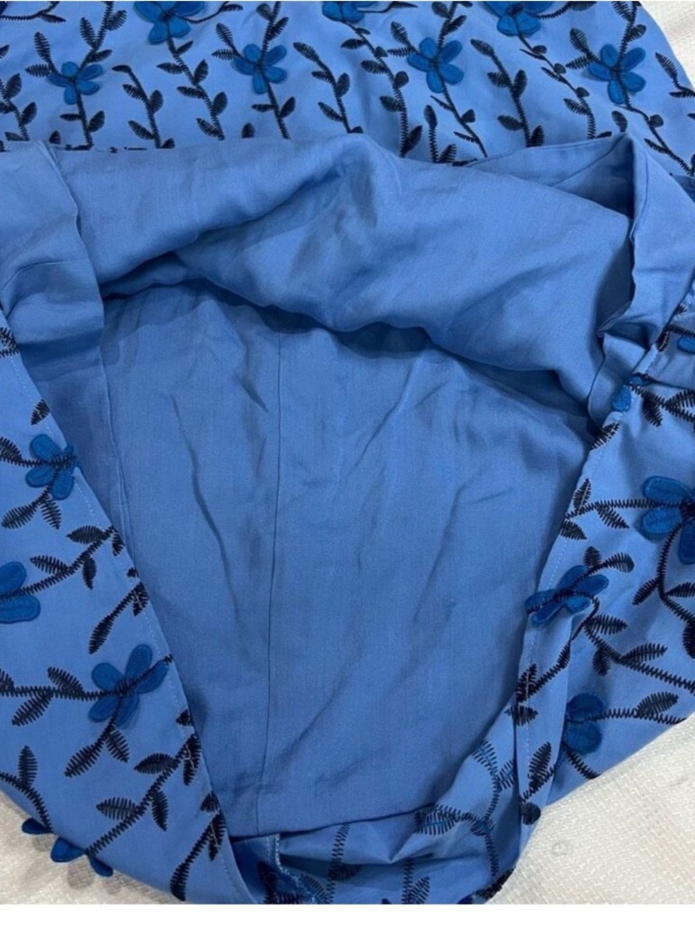 Dress the‎ Population Blue Floral Appliqué Juniper Crepe Unique Dress Sz M Woman - Picture 6 of 9